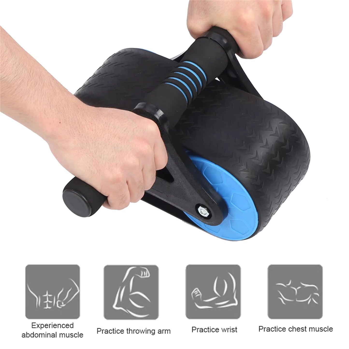 Springback Wheels Roller Domestic Abdominal Exerciser Push‑Up Training Mute Fitness Equipment Blue Fitness Equipment