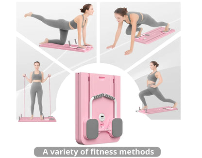 Pilates Board - Pilates Reformer Set, Multi-Purpose Foldable Pilates , 5 in 1 Pilates Sliding Board (Black)
