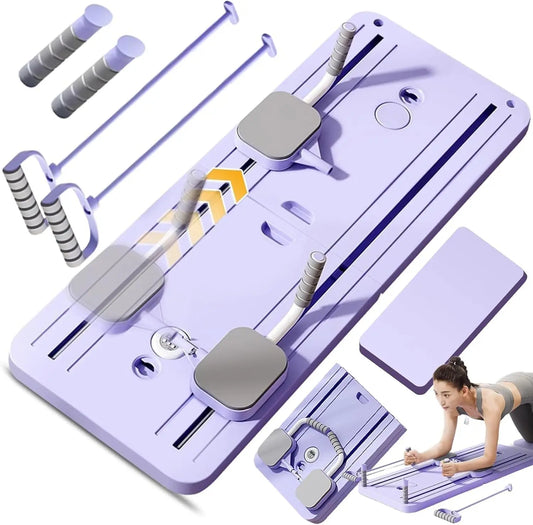 Pilates Board - Pilates Reformer Set, Multi-Purpose Foldable Pilates , 5 in 1 Pilates Sliding Board (Black)