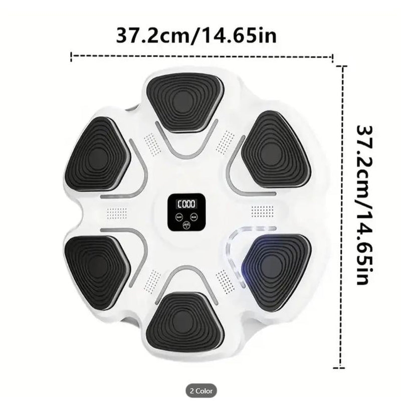 Music Boxing Trainer with Gloves - Interactive Fitness & Reflex Training Gear for Adults, USB Rechargeable, Wireless-Enabled, Wall-Mounted Boxing Target with LED Lights & Sound, and Multi-Directional Punch Tracking for Home Gym Fitness Workout